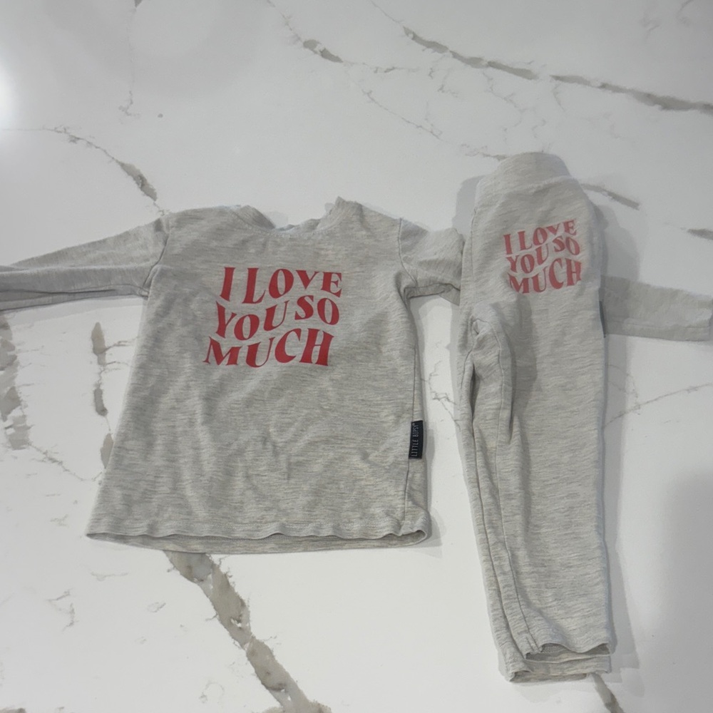 Little Bipsy Gray Pajama Set with Red Print